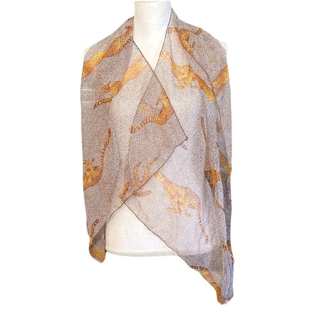 Sheer Cheetah Print Scarf